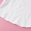Camicia Bianca Uniforme a Maniche Lunghe in Puro Cotone per Ragazze per Esibizioni di Scuola Elementare e Media