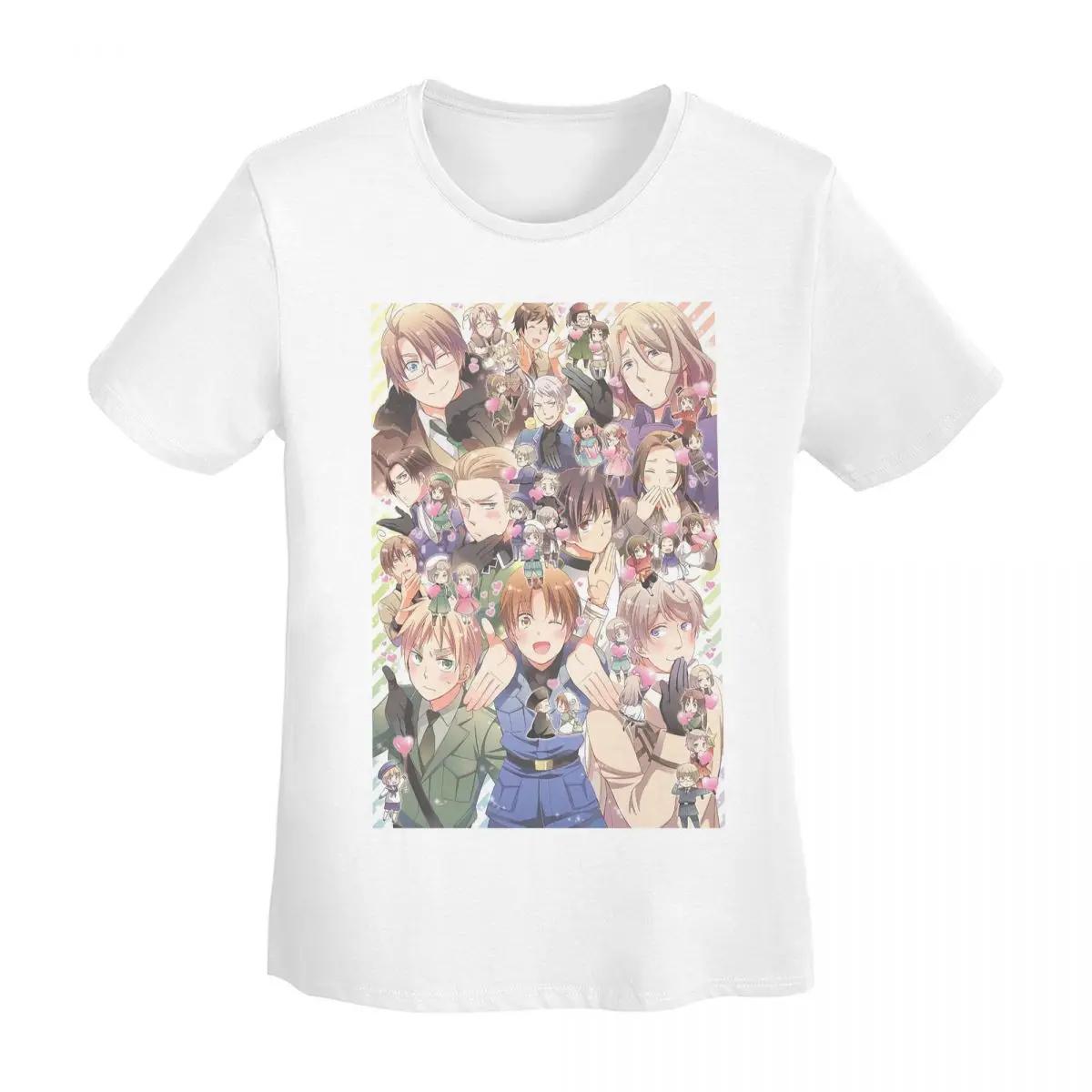 

Футболка Hetalia Group World Stars женская с коротким рукавом, хлопковая летняя футболка в стиле стритвеар S
