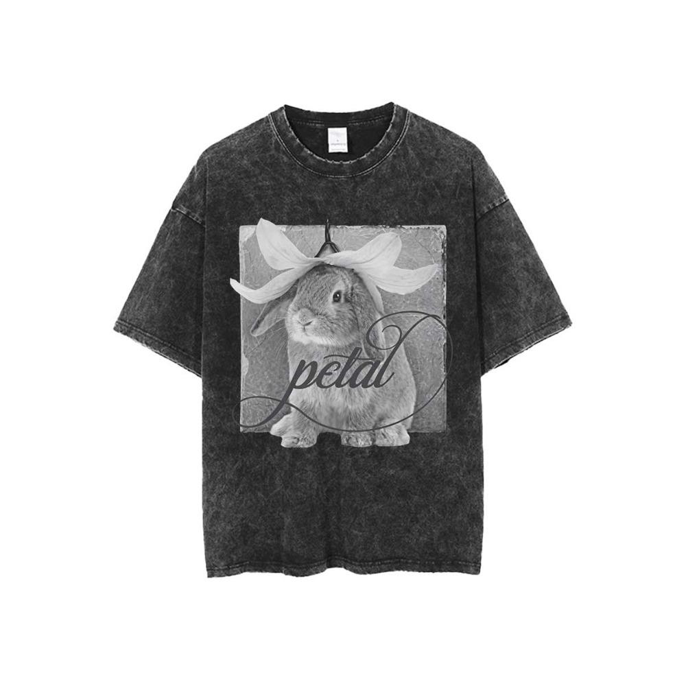 Ariana Grande T-shirt Oversize Petal Cotone Lavato Vintage Hiphop Streetwear Uso Quotidiano Top Fresco