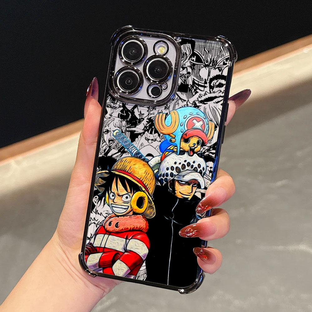 Anime Gear 5 LuffyS Plating Phone Case For Xiaomi Redmi A7 15 15C 14C K50 Note 15 14 13 12 12s Pro Plus 4G 5G Anti Fall Airbag