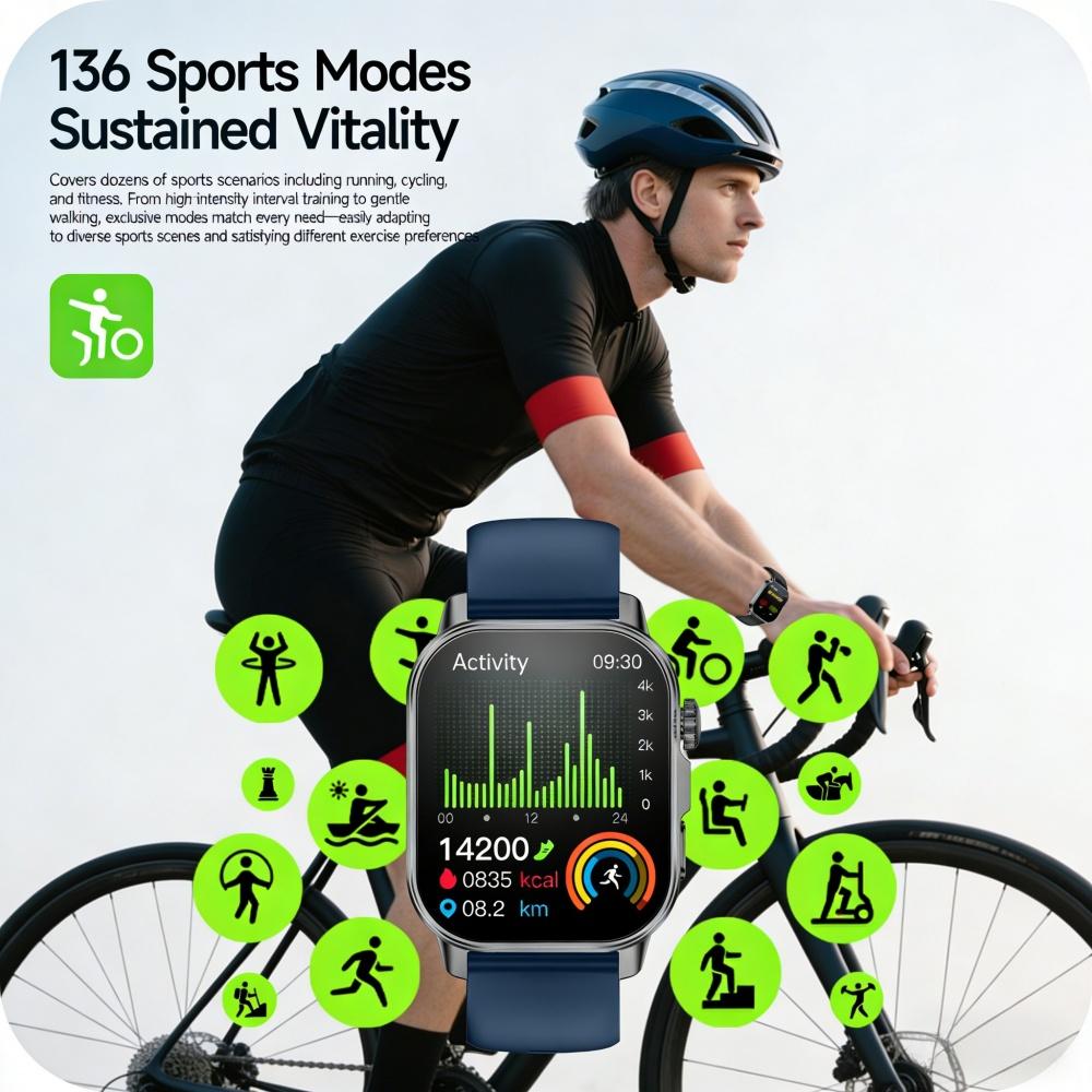 New Upgraded  Health SmartWatch BP Body fat BMI Monitoring Bluetooth Call Men 2026 Smartwatch