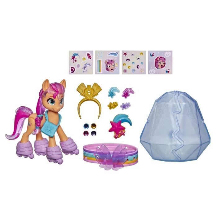 MY LITTLE PONY - A New Generation - Aventure de cristal Sunny Starscout - Figurine de poney orange de 7 - 5 cm avec surprises