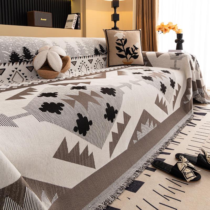 

Шенилл Этнический стиль Чехол для дивана Коврики для дивана Стеганое одеяло Полное покрытие Нескользящий Защитник дивана Универсальное Одеяло для дивана Кемпинговое одеяло 180*150cm коричневый