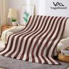 Coperta in Flanella a Righe Bordo Calda Morbida Halloween Natale Divano Caldo Accogliente Decorazione Decorativa Regalo per Tutte le Stagioni