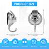 2Pcs Suction Cup Hooks Without Punching Heavy-Duty Easy To Install Bathroom Shower Organization Chrome-Plated
