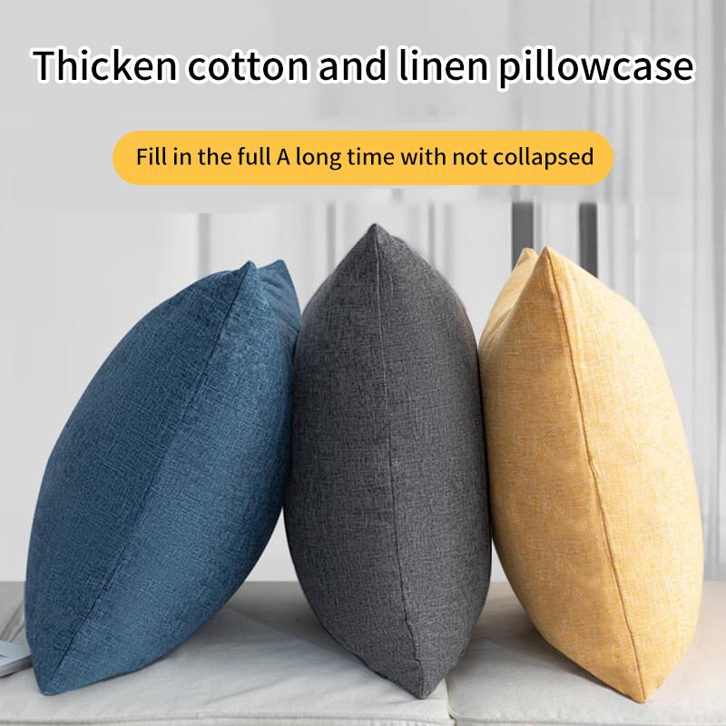 Solid Color Throw Pillow Cover 30X50/40X4045X45/40X60/50X50/55X55/60X60 Cozy Linen Home Bedroom House Office Square Pillowcase