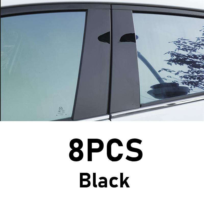 8PCS Car Window Covers For Peugeot 2008 P24 MK2 2020~2024 2021 2022 2023 Black B C Column Pillar Film Stickers Tools Accessories