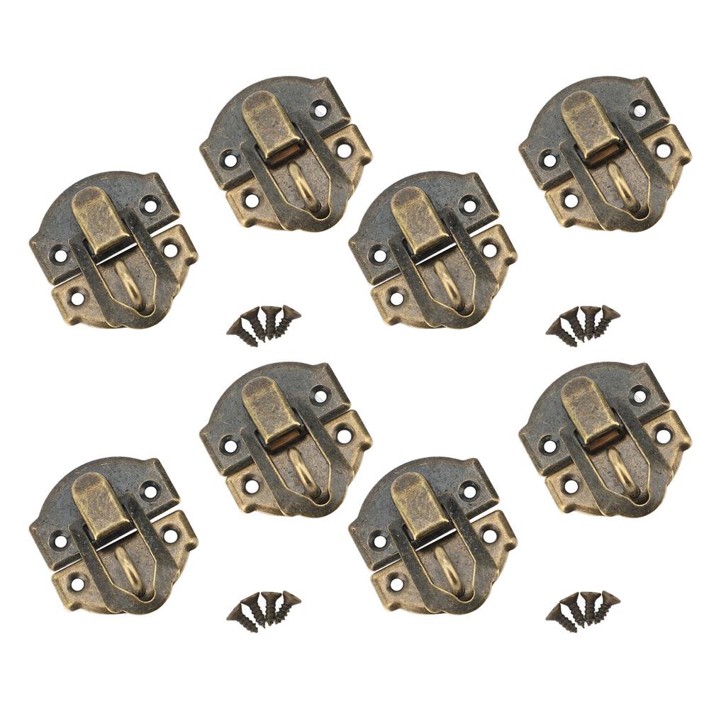 Jewelry Box Hasp Latch Iron and Zinc Alloy Lightweight Retro Style Decorative Hasp Latch Bronze