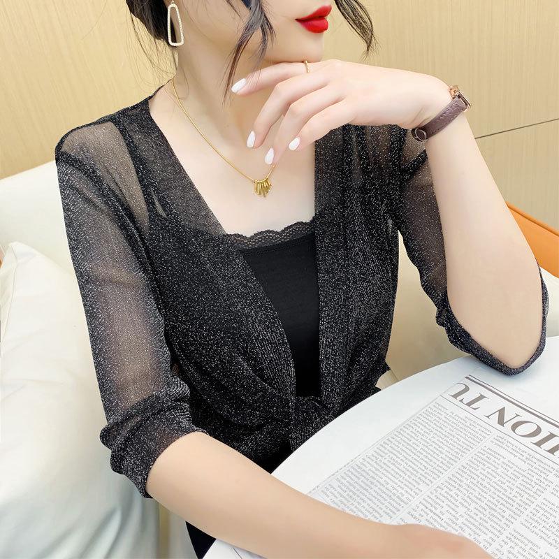 Lehký letní šál: Stylový krátký kardigan ze síťoviny, ideální k šatům