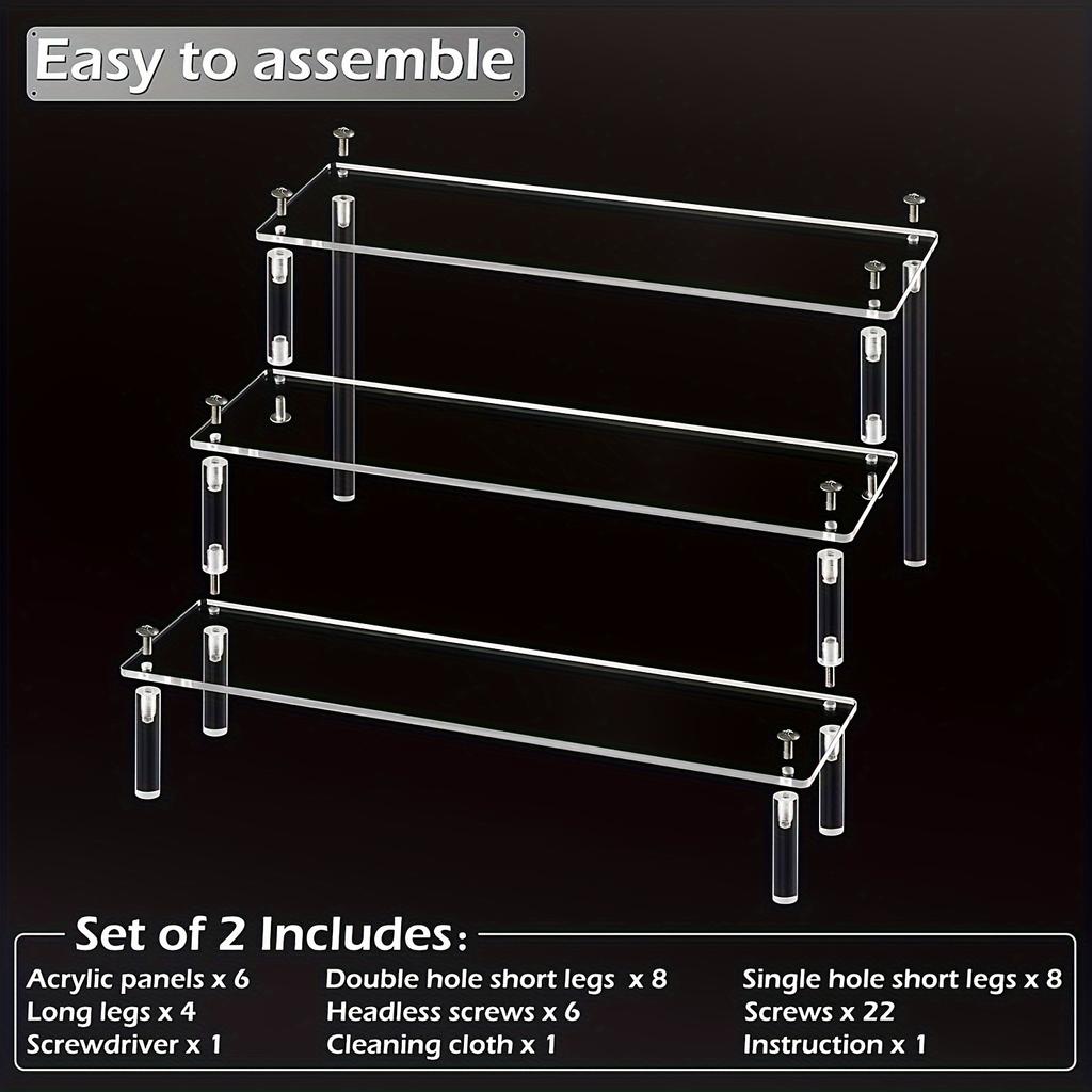 1pc Shiny Acrylic Perfume Organizer - Multi-Level Display Stand for Anime Car Models & Mini Toys