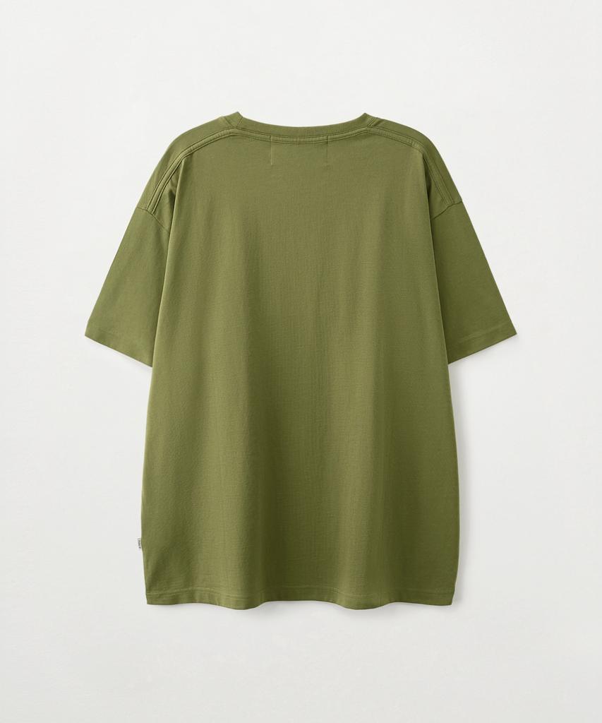 Seteo Saturday Mood Small Graphic Short Sleeve T-Shirt Khaki