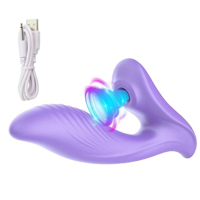 2 In 1 Sucking G-spot Vibrator for Women Clit Sucker Oral Sex Suction Clitoris Stimulation Female Masturbation Erotic Sex Toys
