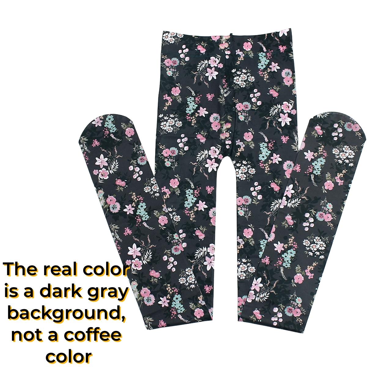 

Fashion Vintage Retro Style Women S Wild Rose Patterned Tights Simi-Sheer All-Over Printed Floral Pantyhose One Size