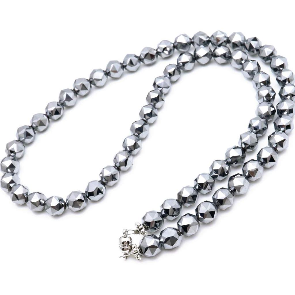 Terahertz Crystal Star Easy to Magnetic Approximately 50cm Long [GOLD STONE] Necklace, 8mm, Cut, Wear, Type,