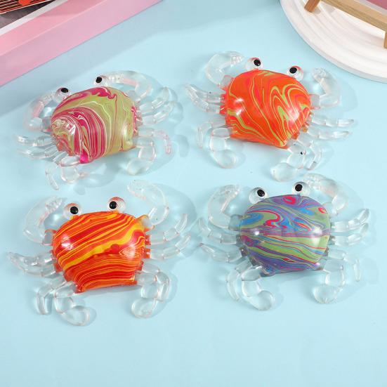 Crab Squeeze Toy Slow-Rising TPR Fidget for Stress Relief Cute Transparent Claws Portable Decompression Gadget for Kids Adults