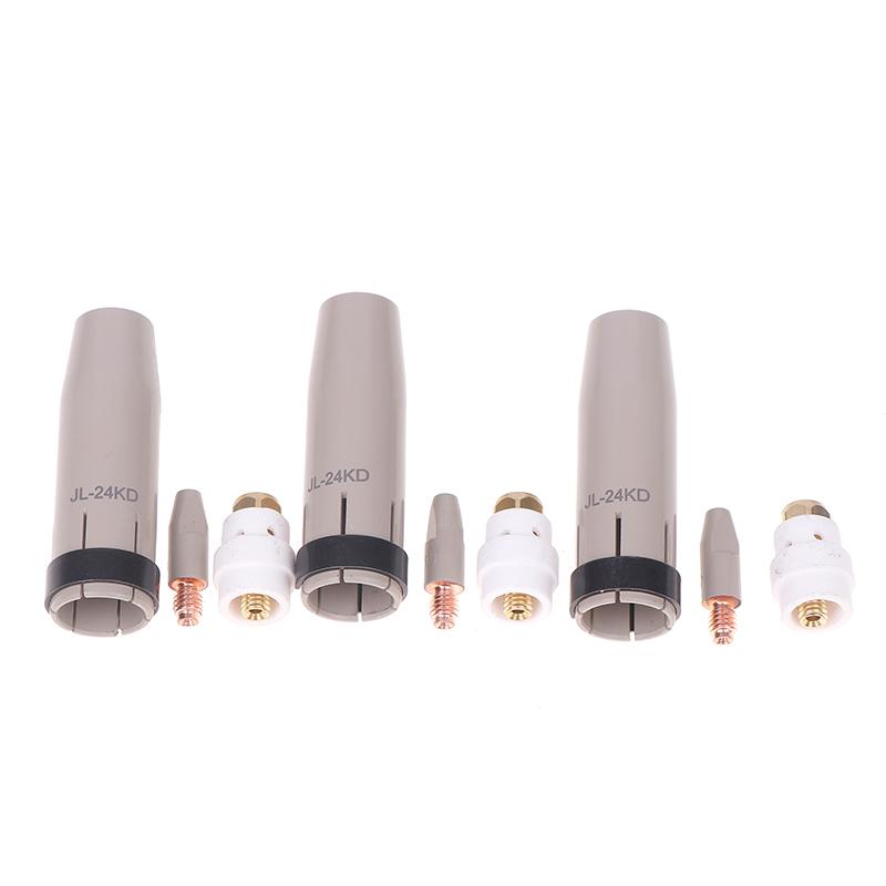1Set 24KD New Coating Protection Nozzle 0.8/1.0/1.2mm MIG Torch Gas Nozzles Tip Holder Of 24KD MIG MAG Welding Torches