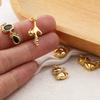 2 PCs Brass & Cubic Zirconia Charms 18K Gold Plated Cat Animal Pendants For DIY Necklace Bracelet Jewelry Making Findings