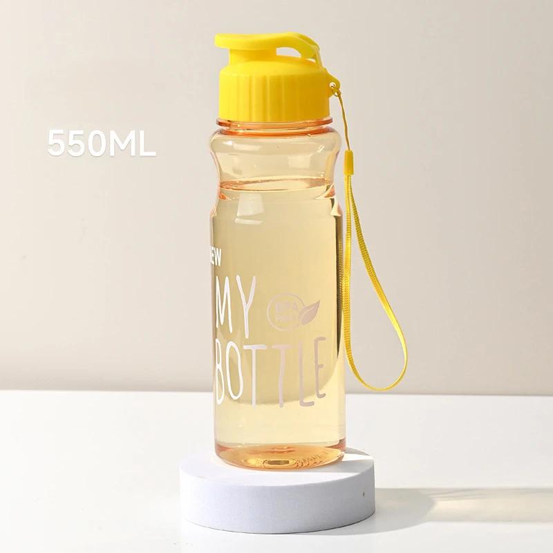 BPA Free 550ml WaterCup Sport Water Bottle Lightweight Water Cup PET Water Container Anti-drop Outdoor Use Rope Gift Mug Drinkware