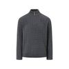 Blaexit American Retro Cable Knit Half-Zip Sweater for Men, Autumn and Winter Casual Lazy Cashmere Base Knitwear
