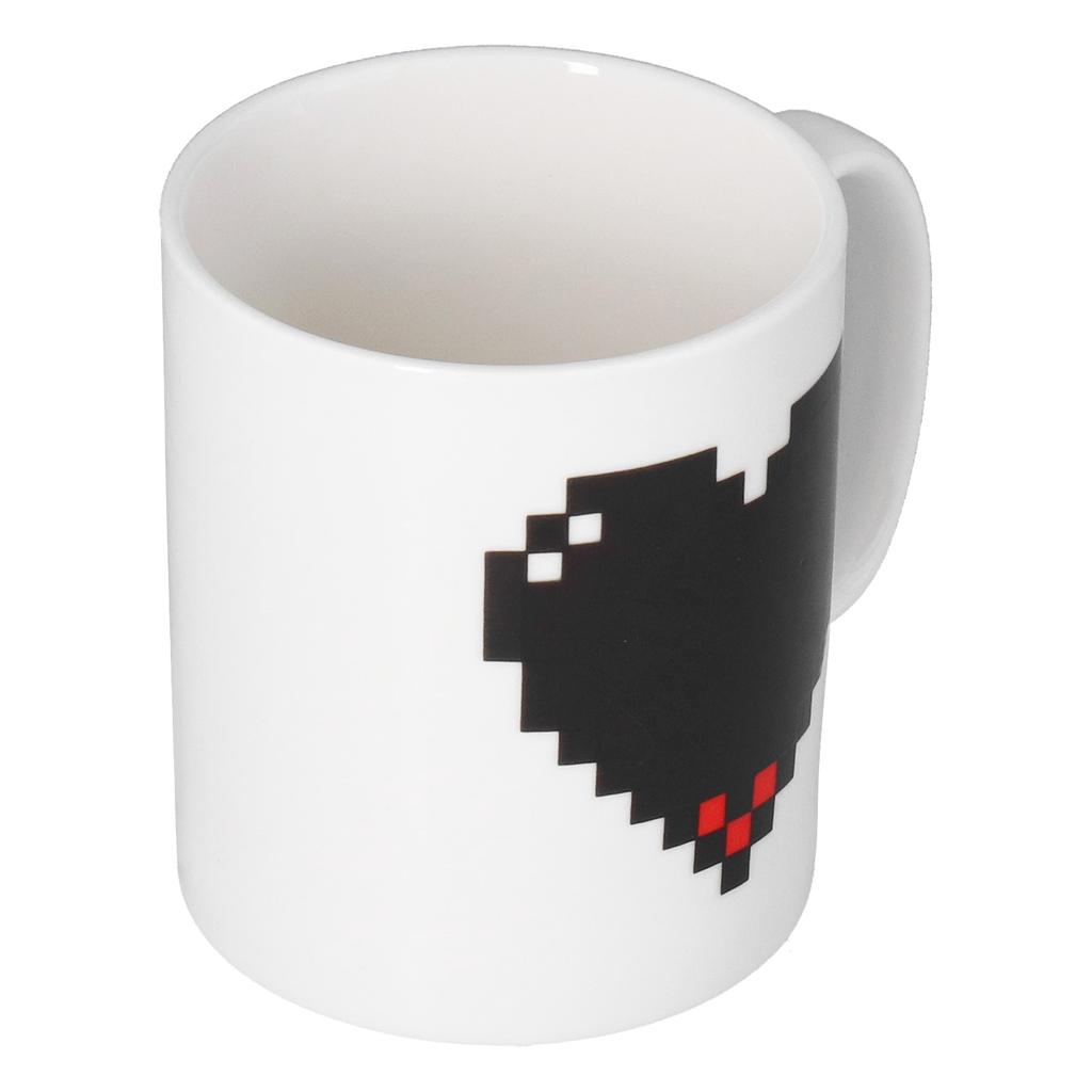 Ceramic Cup Heart Pattern Heat Sensitive Changing Color Mug for Home Office Restaurant Bar Use