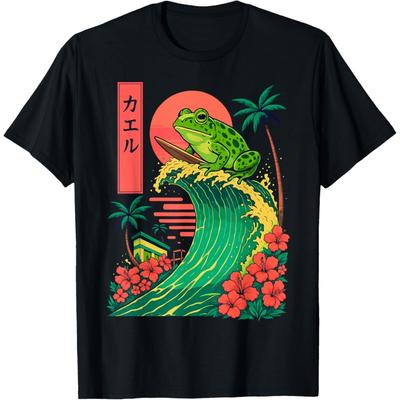 Frog Surfing Japanese T-Shirt(1)