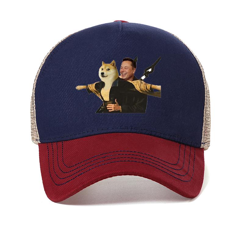 Cappellino da baseball Bitcoin Uomo di marca Moda Divertente Elon Reeve Musk cappellino doge Estivo Rete traspirante cappello trucker
