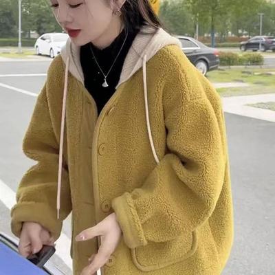 Damen Lammwolle Kapuzenjacke - Mit Fell gefüttert, Petite, Lockere Passform, Herbst/Winter Stil.