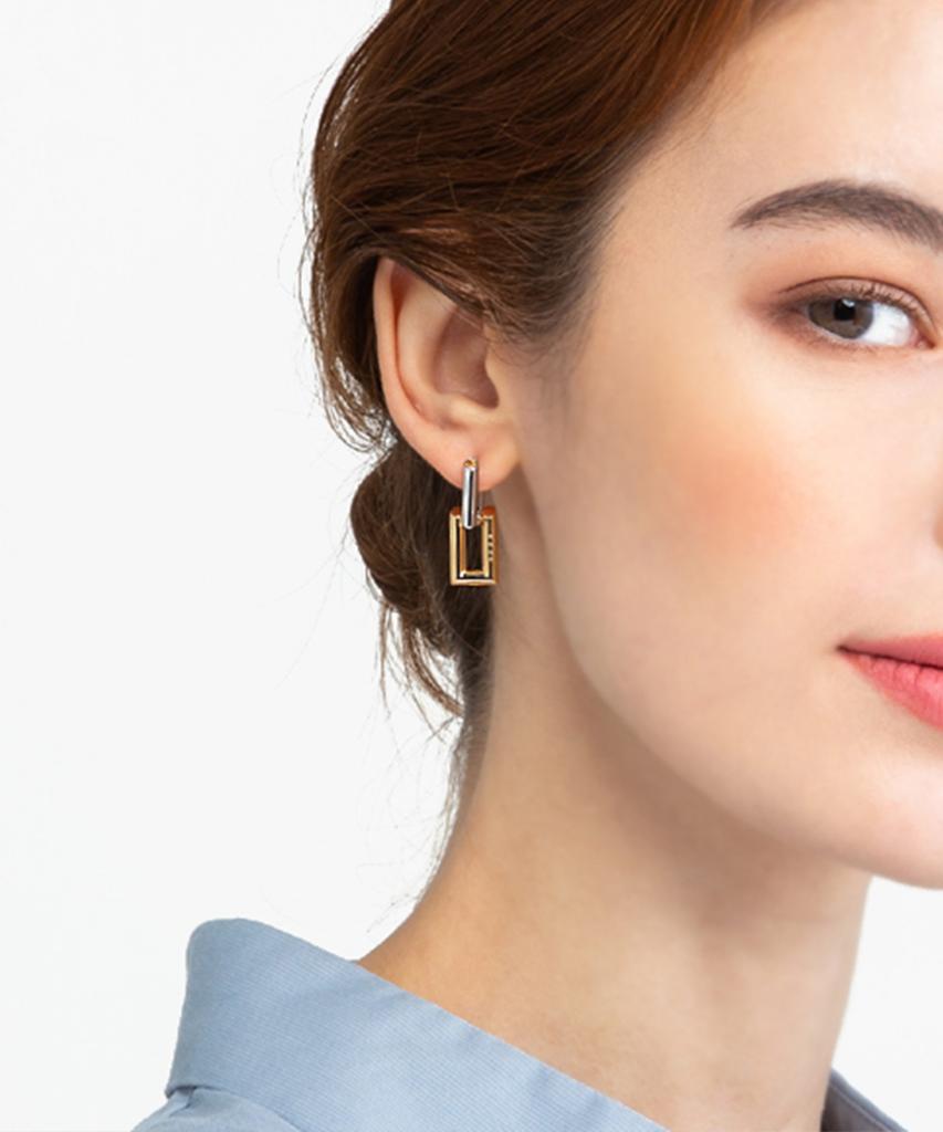 Ellejewelry 14K Gf Combination One-Touch Earrings Elgpee352