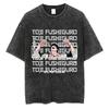 Anime Jujutsu Kaisen T-skjorter Vintage Vasket T-skjorte Harajuku Oversize Bomulls-T-skjorte Bomull Mote Streetwear Unisex Topp