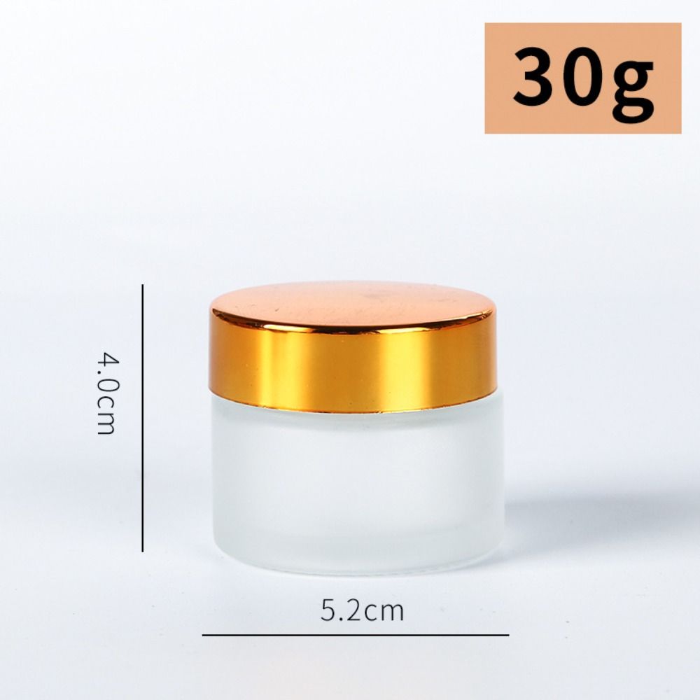 Silver/Gold/Black/White Frosted Glass Cream Jar Empty Makeup Jar  Refillable Bottles