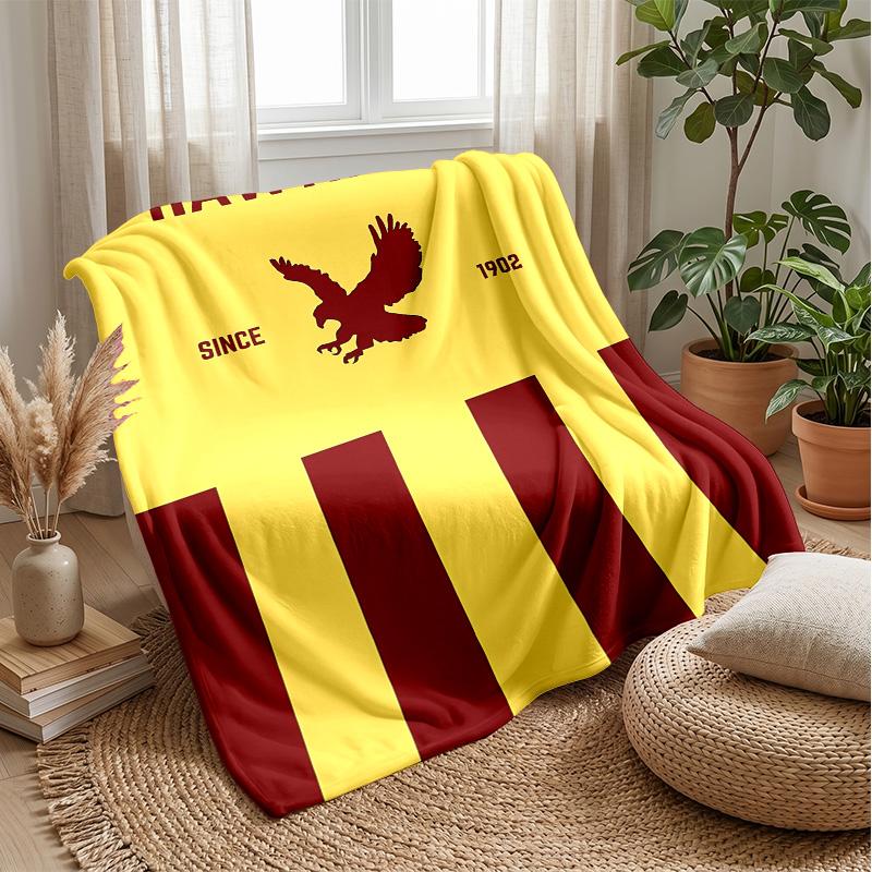 Harv Time FootballPrinted Flannel Blanket Cozy Skin-Friendly Warm Throw for Couch Bed Indoor Daily Use