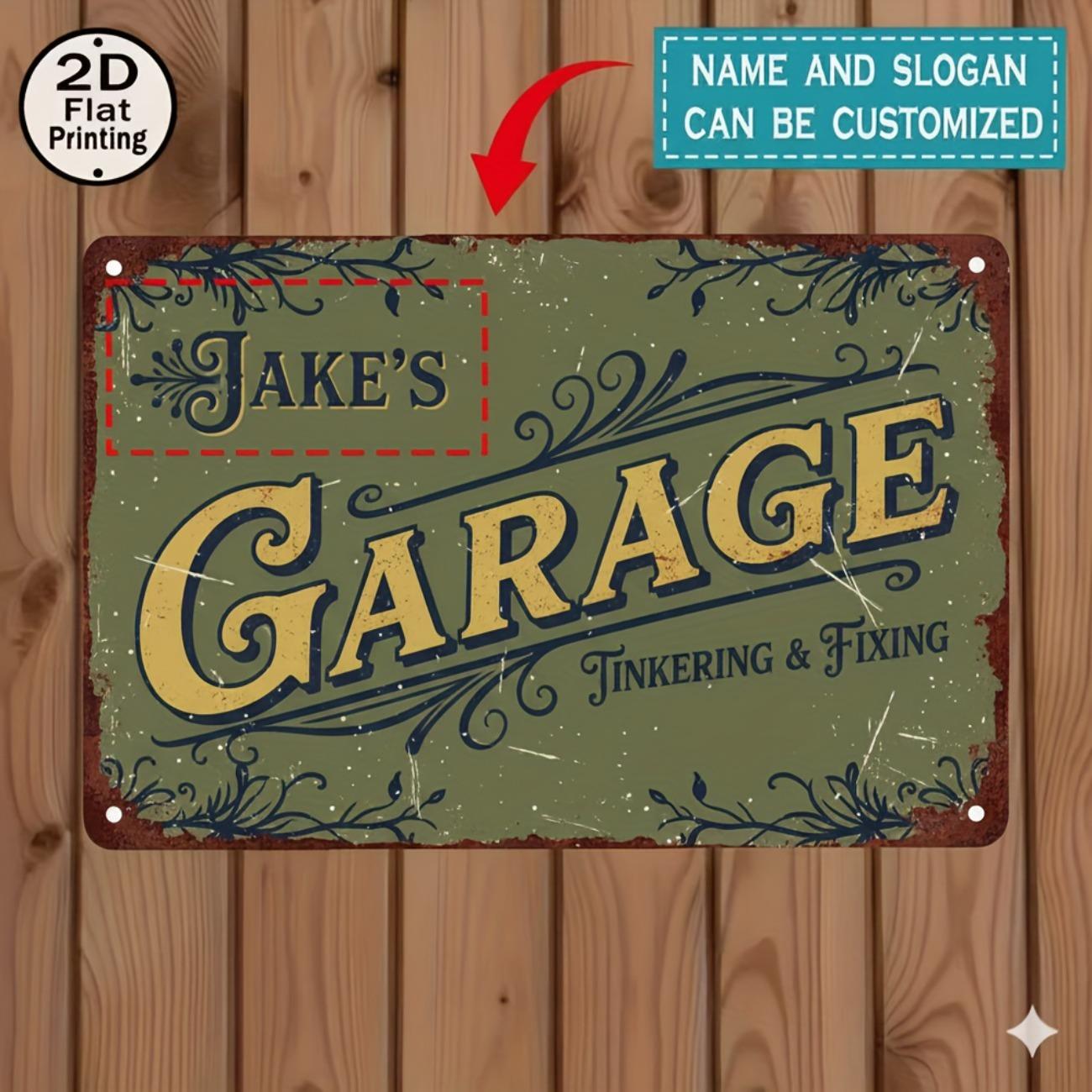

Custom Metal Tin Sign Personalized Garage Decor Man Cave Art Waterproof Gift білий