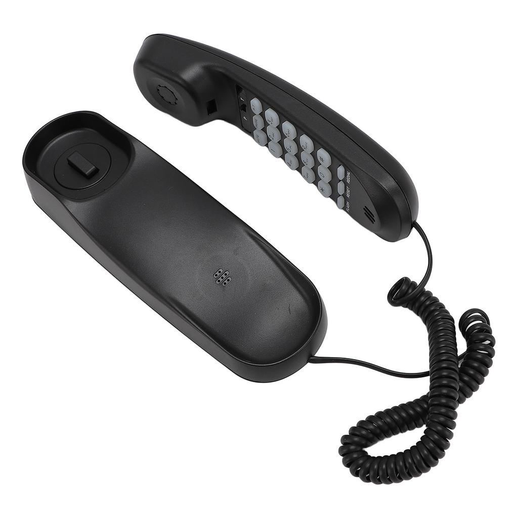 Corded Home Phone Convenient Operating Interface Retro Wall Mounted Phone for Hotel Black