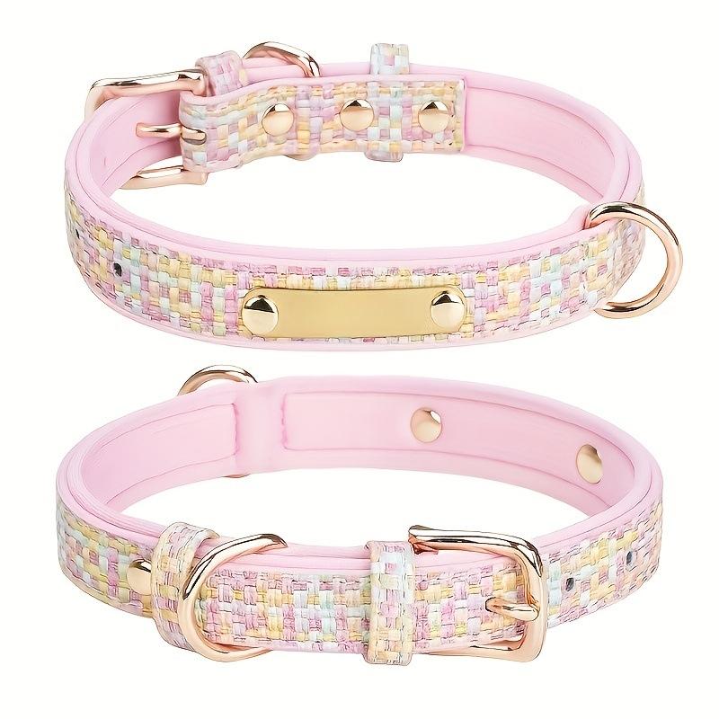 Pet Collar Double D Ring Hangable Accessories Space Cotton Inner Large and Medium Dog Collar