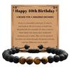 Milestone Birthday Gift: Tiger Eye & Frosted Stone Woven Bracelet