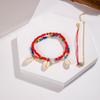Cross Border Beach Series Vacation Style Shell Bead Multi-Layer Ankle Chain Personalized Colorful Rice Bead Ankle Chain Three Piece Set