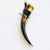 1 Piece Drinking Horn with Leather Holster Brass Ball Tip & Stand Christmas Gift