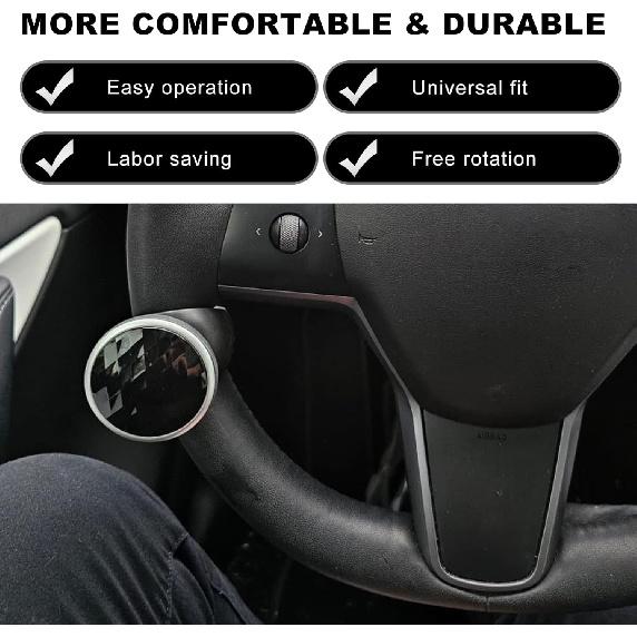 Steering Wheel Knob Spinner, Driving Turning Assist Steering Wheel Knob With Metal Bearing, 360 Degree Rotation Steering Wheel Power Handle For Car