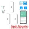 1-4PCS Tuya Zigbee/Cozylife WiFi Temperature Humidity Sensor Real-Time Remote Monitoring App Voice Alerts Alexa Google Assistant