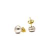 Boucles D'oreilles - LUXENTER - Basic - Argent 925 - Perle Blanche - Or Jaune 18kt