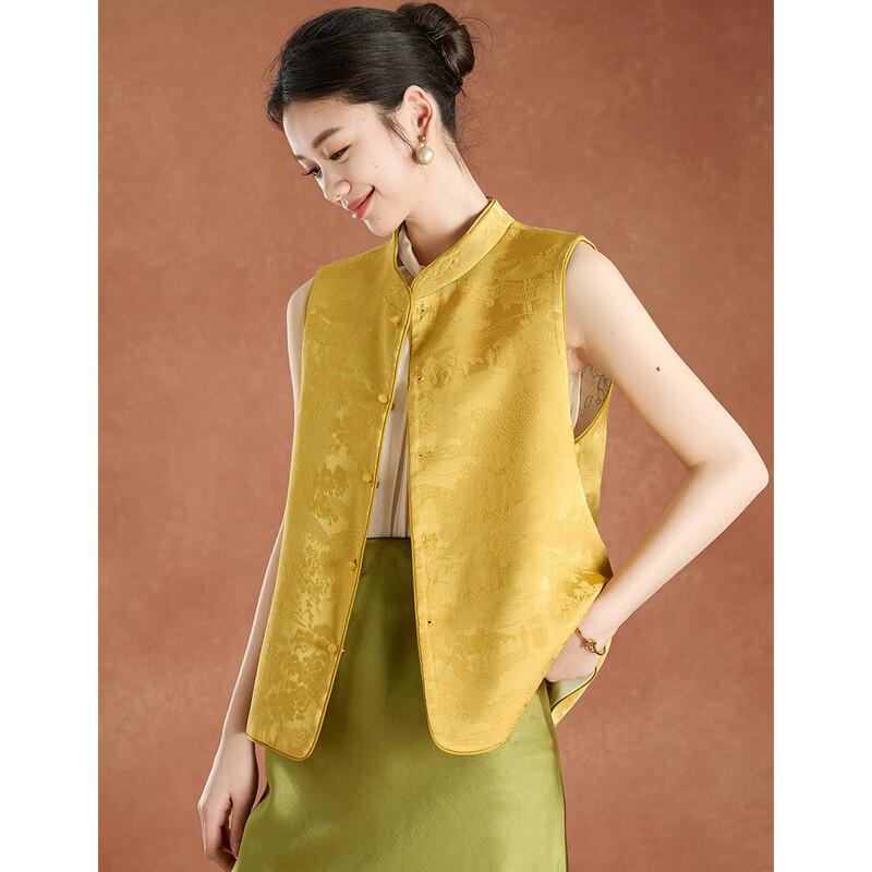 Women s New Chinese Style Jacquard Sleeveless Vest M