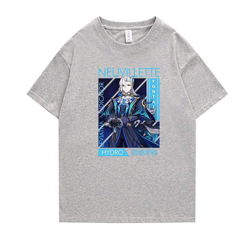 Tricou cu mânecă scurtă Genshin Impact Nevillette Amazon transfrontalier pentru bărbați și femei