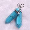 Bohemian Style Agate Crystal Quartz Hexagonal Bullet Pendant Necklace