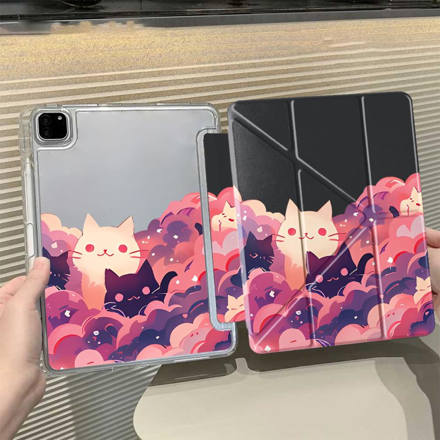 

Мультяшный Кот-Облачко Чехол для Планшета Для iPad Mini 6 7 Pro 2025 Air 4 5 M3 M2 1 2 M4 11 дюймов Pro 11-е 10-е 9-е 8-е 7-е 12.9 дюймов Y-Fold iPad Mini 6 8.3
