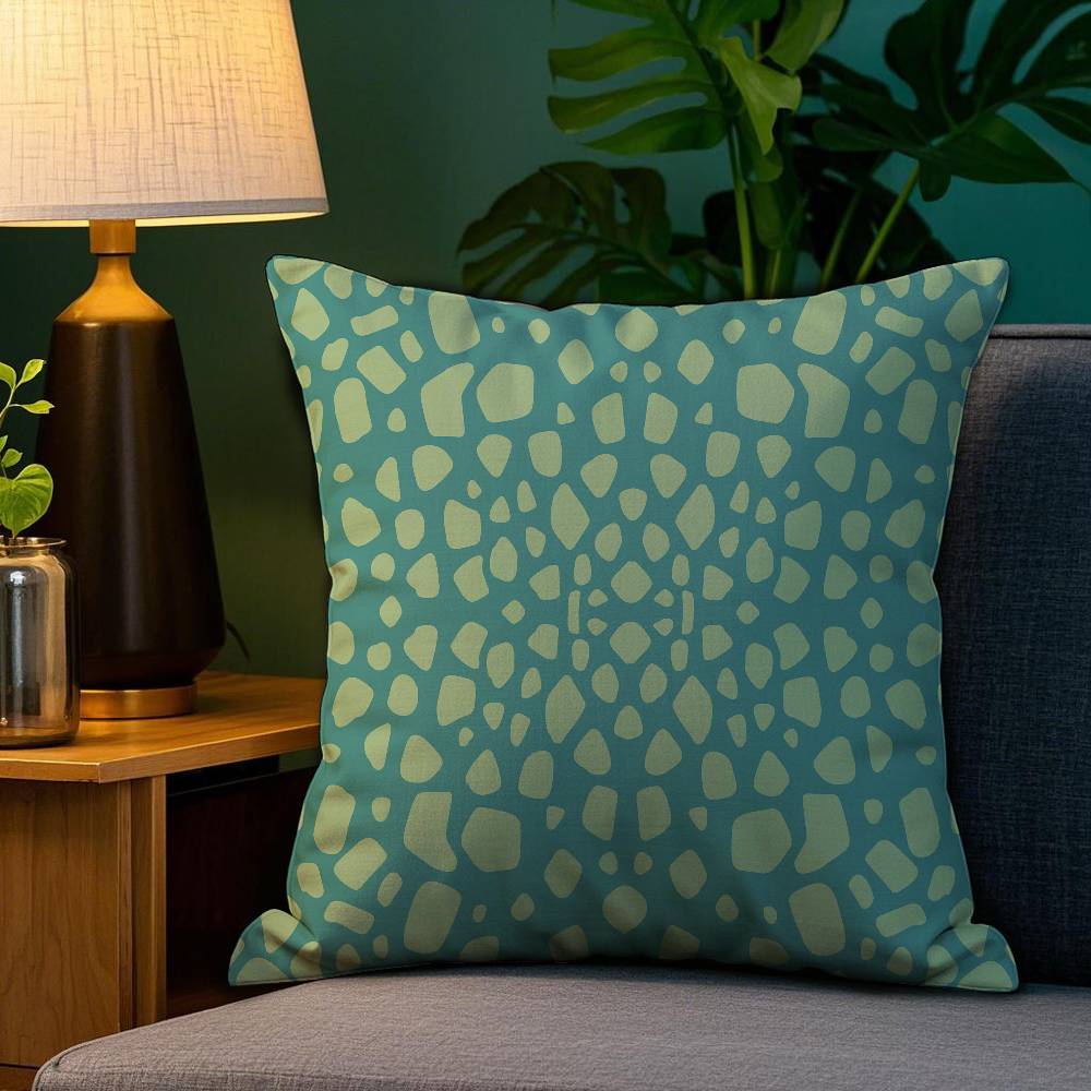 Bohemia Green Pillow Case Plush Fabric Soft Double Sided Print Home Sofa High Quality Cushion Cover Throw