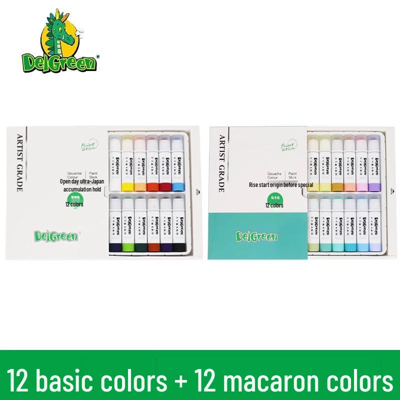 Dankelin Washable Watercolor Sticks: 12, 18, and Macaron Colors - Perfect for Painting and Graffiti.