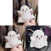 Plush Ghost Cartoon Student Backpack With Storage For Daily Use Girls
