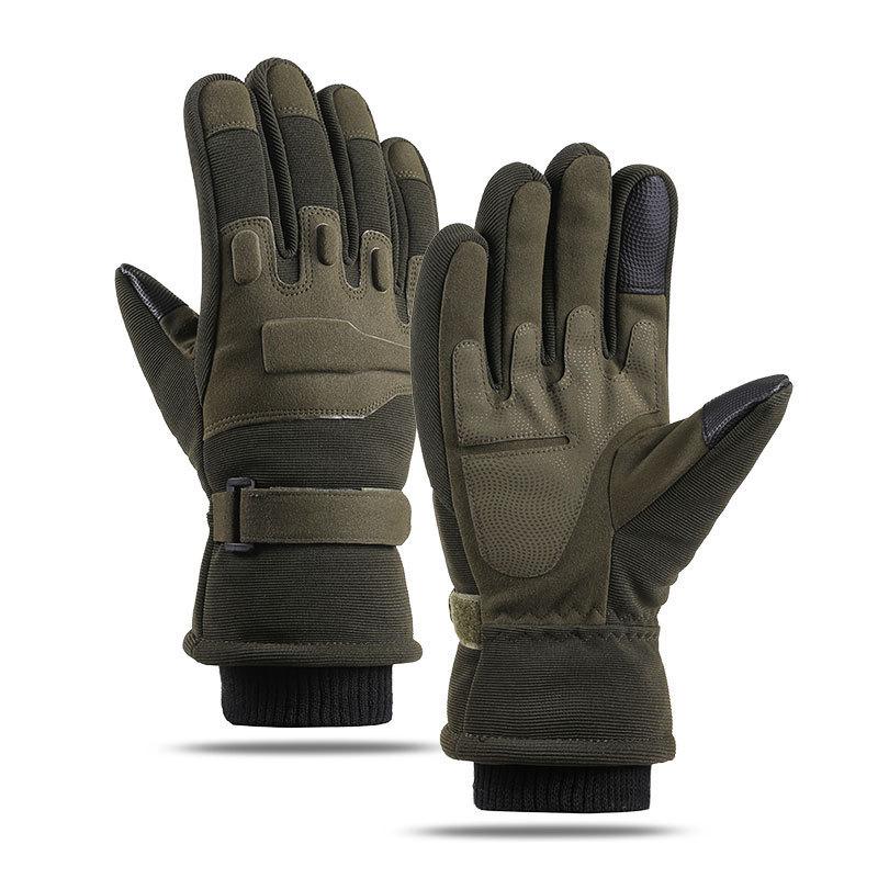 

Add Velvet Warm and Cold Proof Tactical Gloves for Winter Outdoor Training Mountaineering Field Performance Cycling Anti Slip Men s Gloves one size