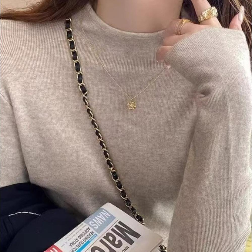 Der neue Herbststil von hochwertigem, stilvollem, rundhalsigem, weichem und langärmligem Strickpullover ist ein leicht fülliger und schlankmachender Pullover für Damen.