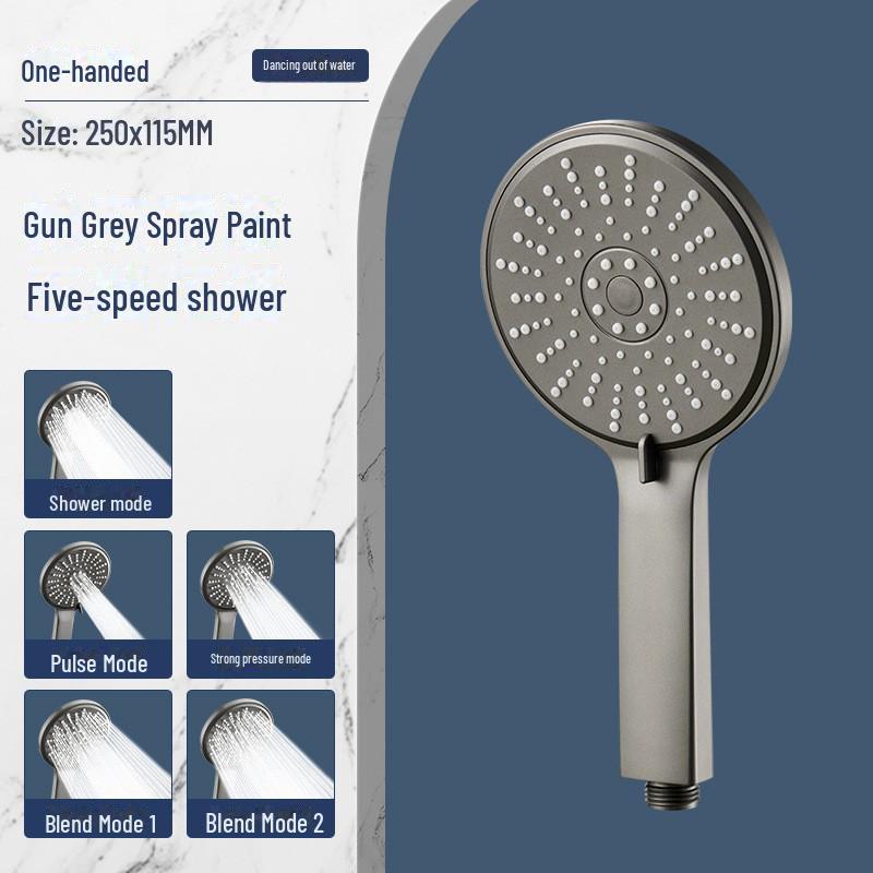 

Ручной душ под давлением: Пятискоростной тропический душ высокого давления со смесителем для ванны. fifth generation, large water output